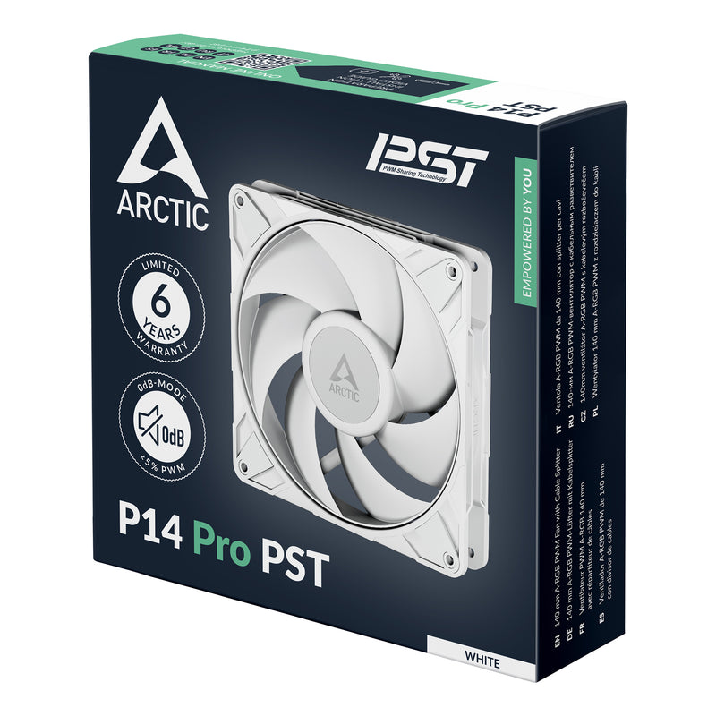 Arctic P14 Pro PST 140 mm PWM Single Fan with Cable Splitter (White)