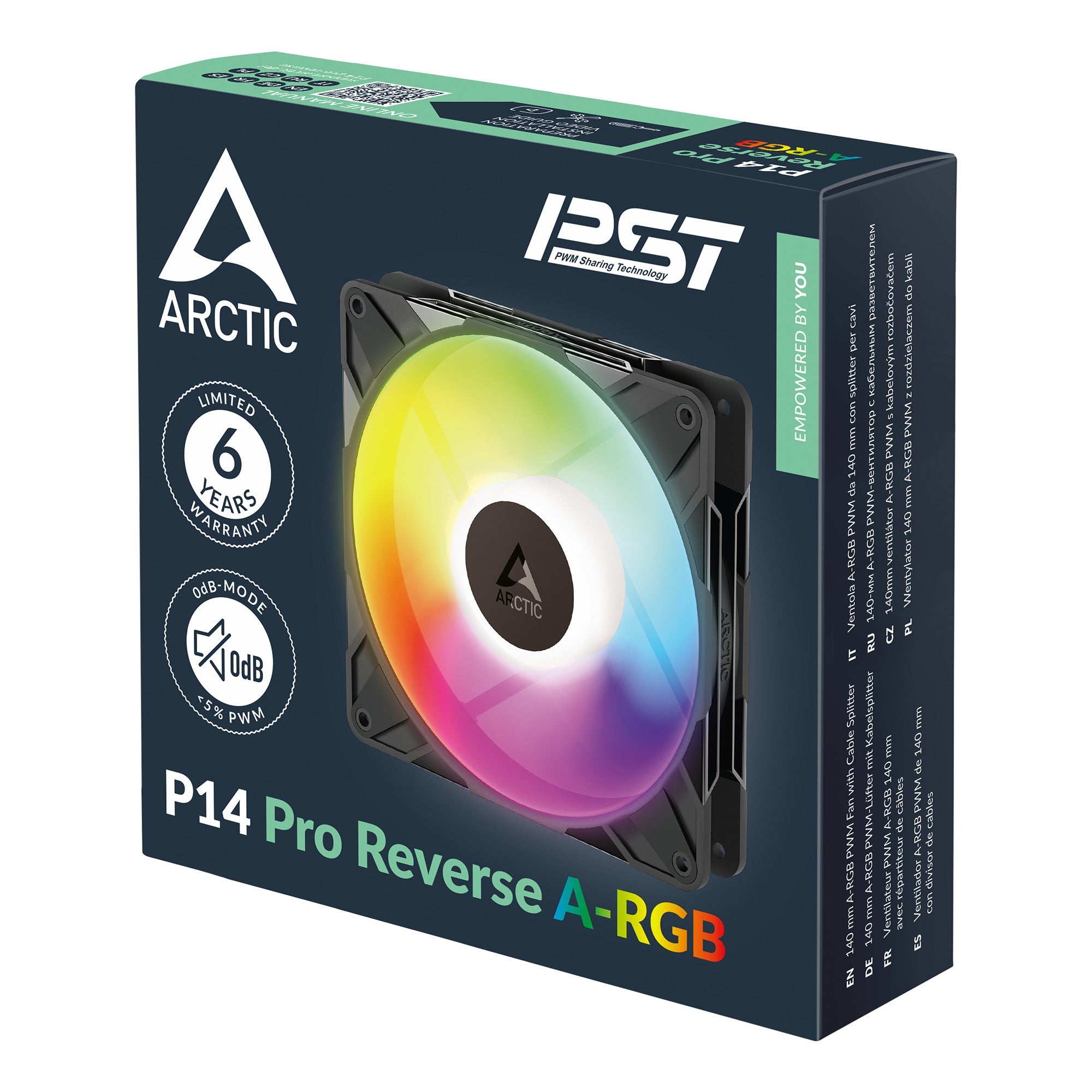 Arctic P14 Pro Reverse 140mm A-RGB PWM Single Fan with Cable Splitter
