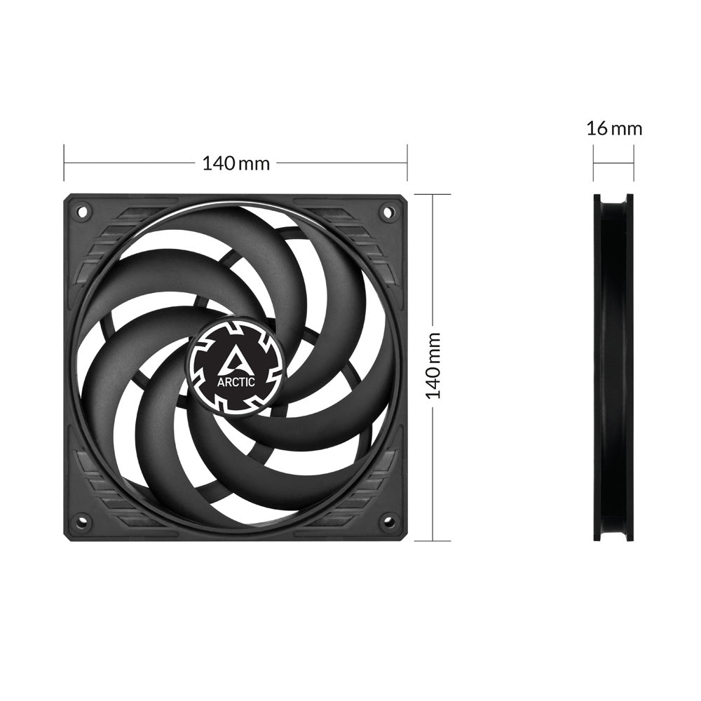 Arctic P14 Slim PWM PST 140mm Low-Profile PWM Fan with Cable Splitter