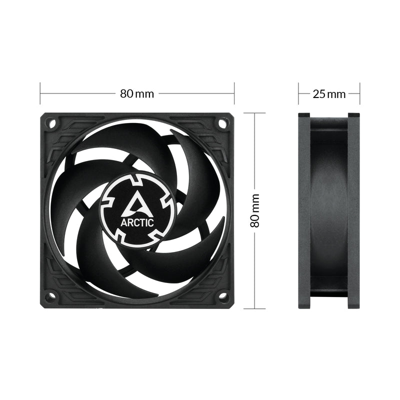 Arctic P8 Max High-Speed 80mm PWM Single Fan (Black) (ACFAN00286A)