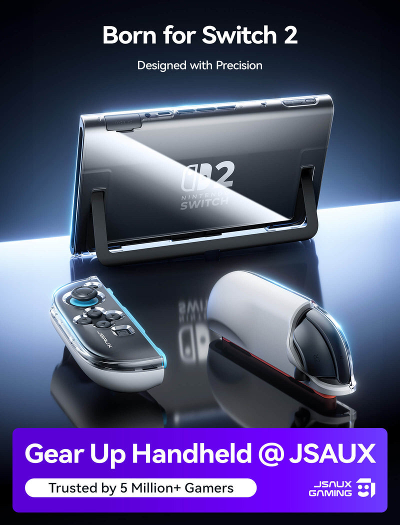 JSAUX Ergonomic Controller Full-Cover Case Set for Nintendo Switch 2 (Transparent Grey) (PC0119A)
