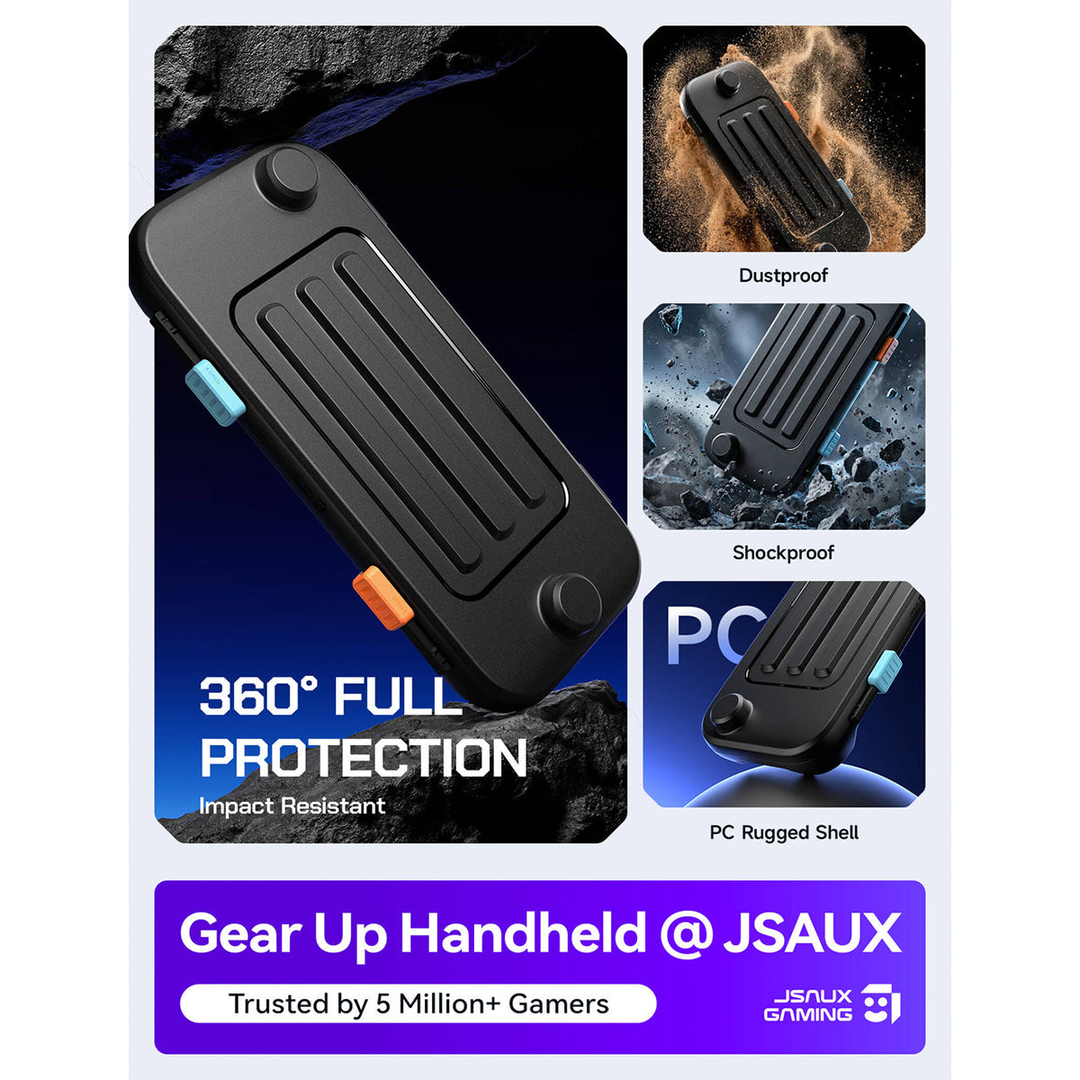 JSAUX RuggShell Ultra Shockproof Case for Nintendo Switch 2 (Black) (PC0126)

