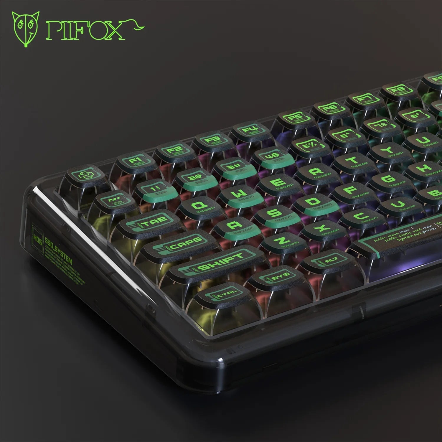 PIIFOX 117-Key Dye-Subbed PBT ASA Profile Pudding Keycaps Set (Binary)