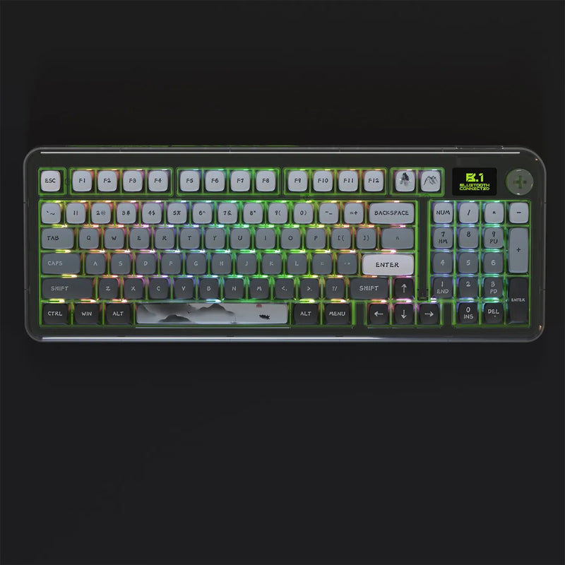 PIIFOX 117-Key Dye-Subbed PBT ASA Profile Pudding Keycaps Set (Foggy Mountains)