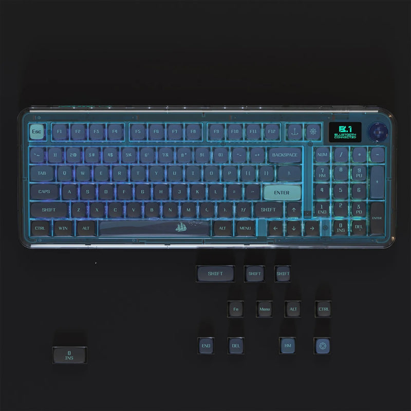 PIIFOX 117-Key Dye-Subbed PBT ASA Profile Pudding Keycaps Set (Nautical)