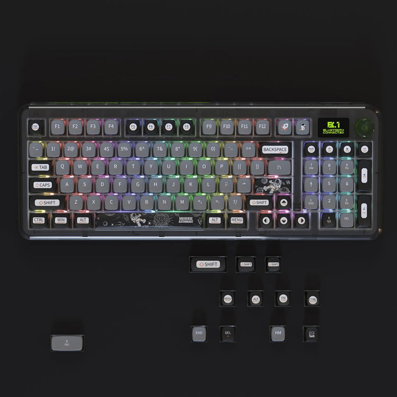 Pvc Roam Keycaps PIIFOX 117-Key Dye-Subbed PBT ASA Profile Pudding Keycaps Set (Space Walk)