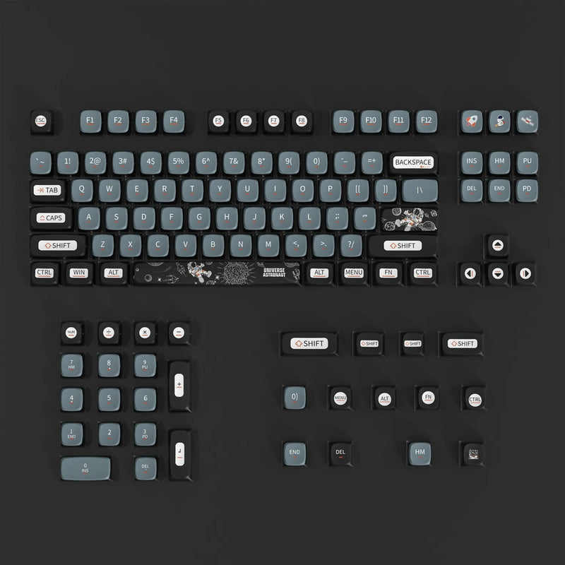 PIIFOX 117-Key Dye-Subbed PBT ASA Profile Pudding Keycaps Set (Space Walk)