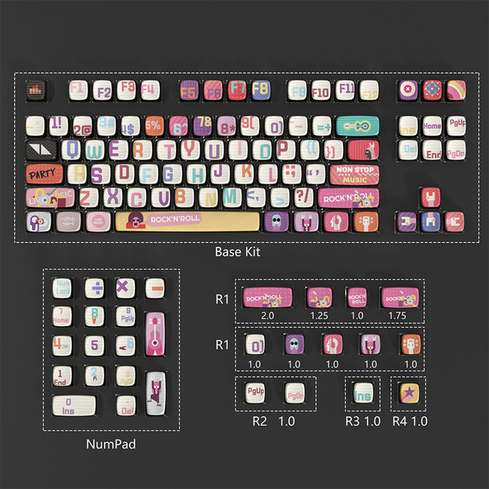 PIIFOX 117-Key Dye-Subbed PBT ASA Profile Pudding Keycaps Set