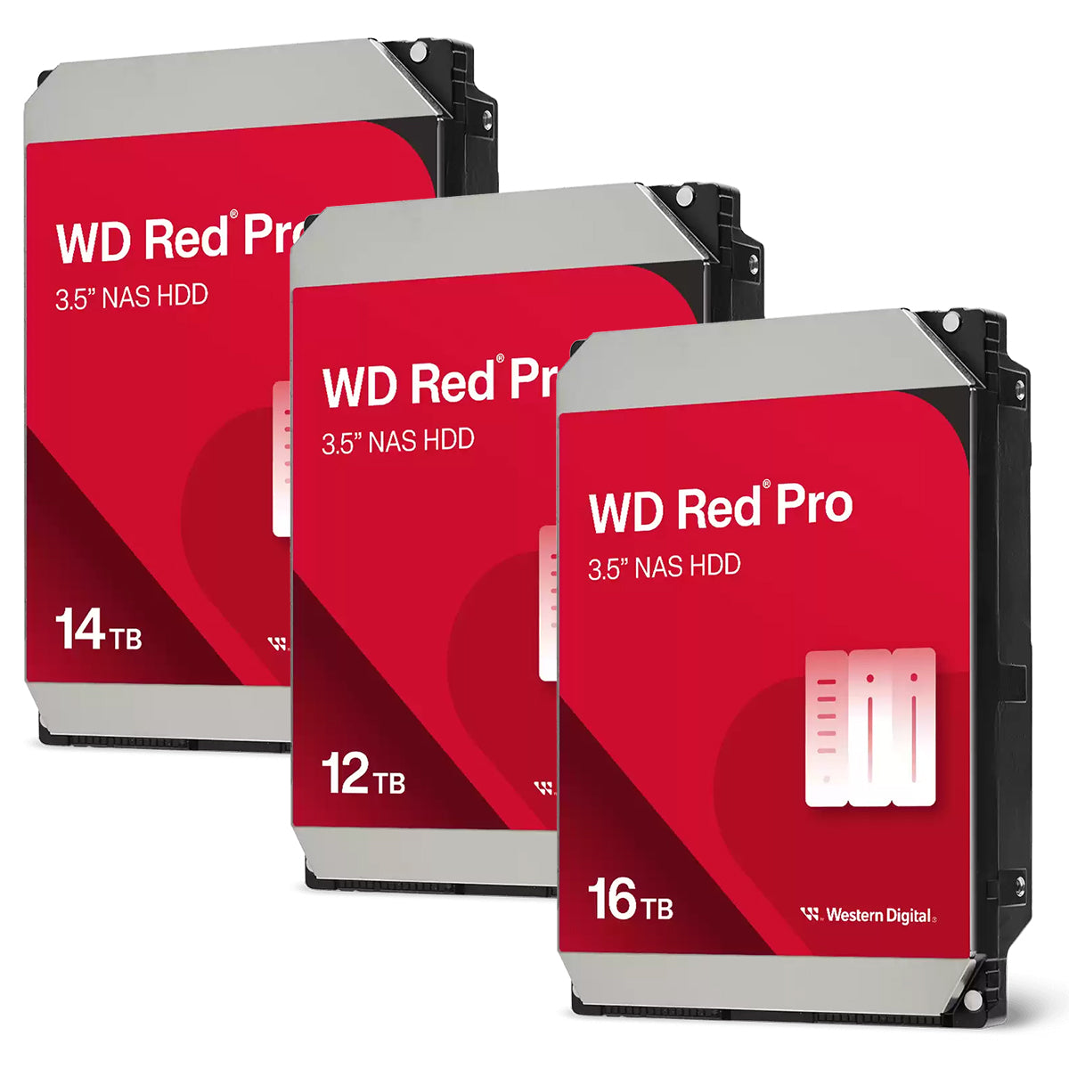 WD Red Pro 3.5" SATA NAS Hard Drive (12TB, 14TB, 16TB) (WD122KFBX, WD142KFGX, WD161KFGX)