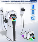 OIVO Controller Charging Station with Headset Holder for 2023 PS5 Disc & Digital Edition (White) (NG-P5301)