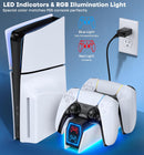 OIVO Dual Controller Charging Station for PS5 / PS5 Edge Controller (White) (IV-P5322B)