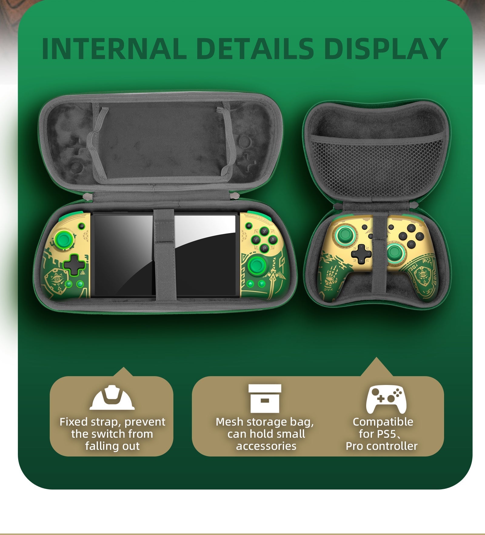 IINE NSW Storage Bag For Pro Controller The Legend Of Zelda