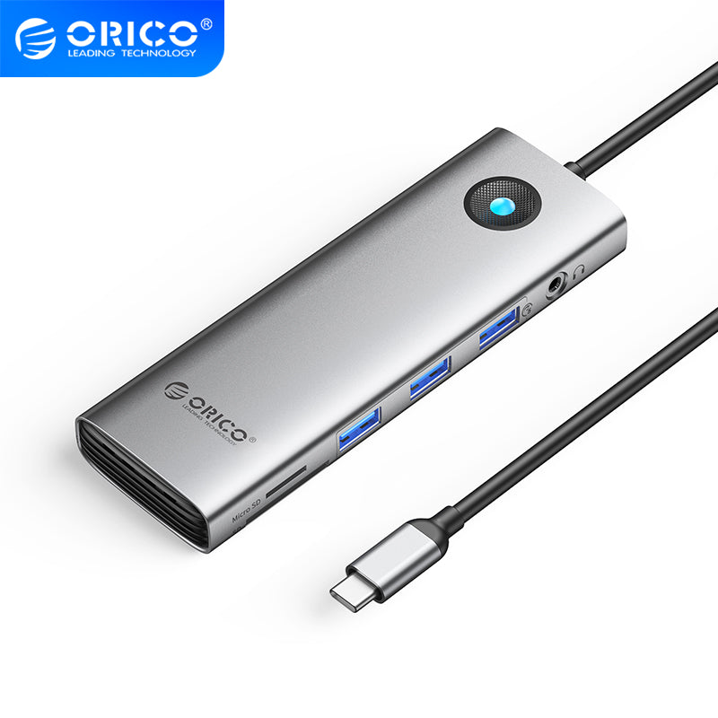 Orico Type-C 10-in-1 5Gbps Multifunction Docking Station (PW11-10P) (Silver)