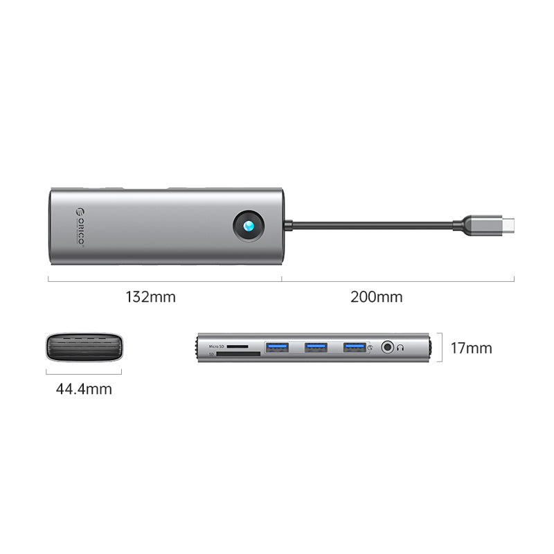 Orico Type-C 10-in-1 5Gbps Multifunction Docking Station (PW11-10P) (Silver)
