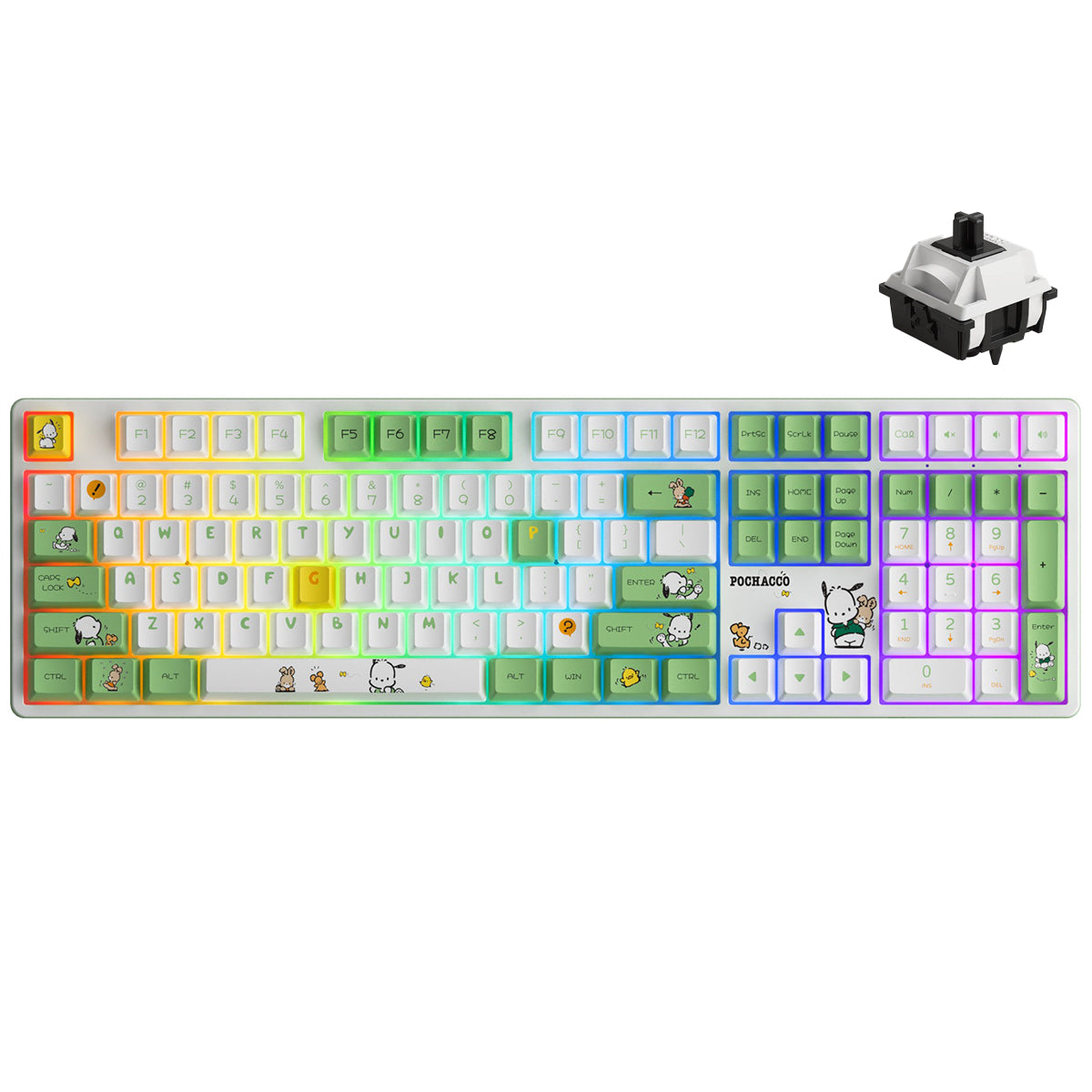 Akko Pochacco Green 5108B Plus Multi-Modes RGB Hot-Swappable Mechanical Keyboard