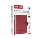 Promate PassMate Anti-Loss Slim Leather Passport Holder with RFID Protection & Smart Tracking