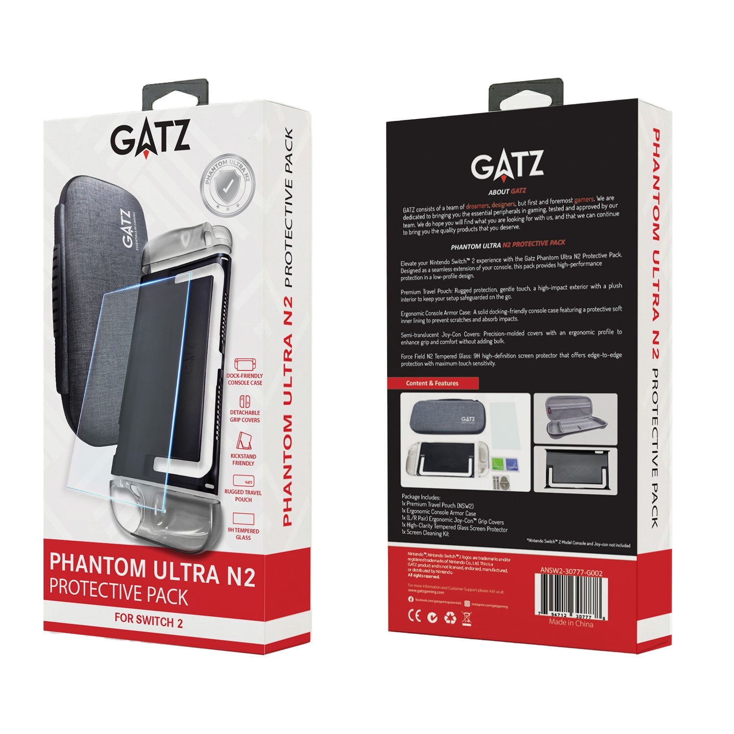 GATZ Phantom Ultra N2 Protective Pack for Switch 2