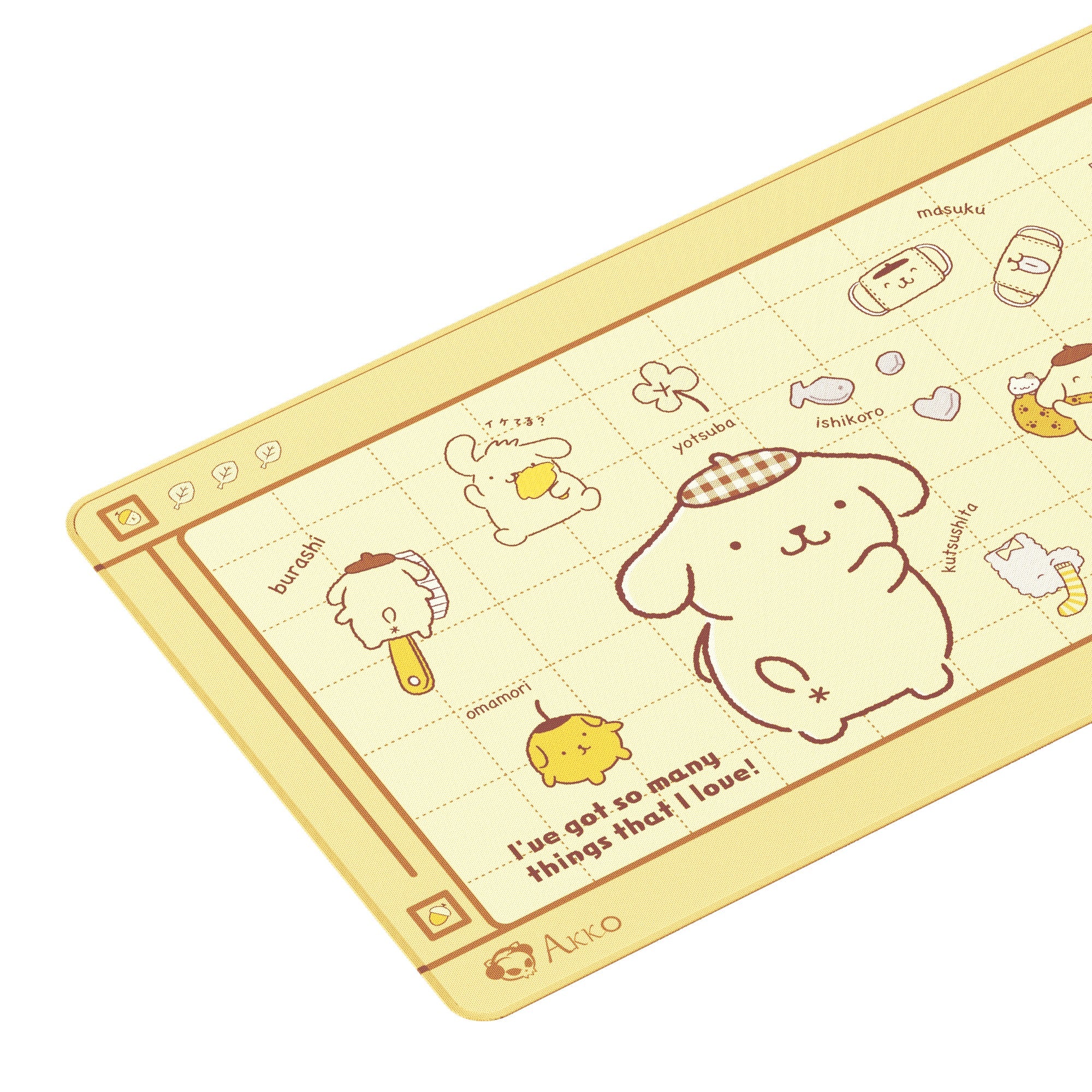 Akko Pompompurin Mouse Pad (900x400mm) (Pink, Yellow)