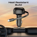 Promate PowerDrive-RC65 62W Multi-Port Car Charger with Retractable USB-C Cable