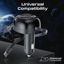 Promate PowerDrive-RC65 62W Multi-Port Car Charger with Retractable USB-C Cable