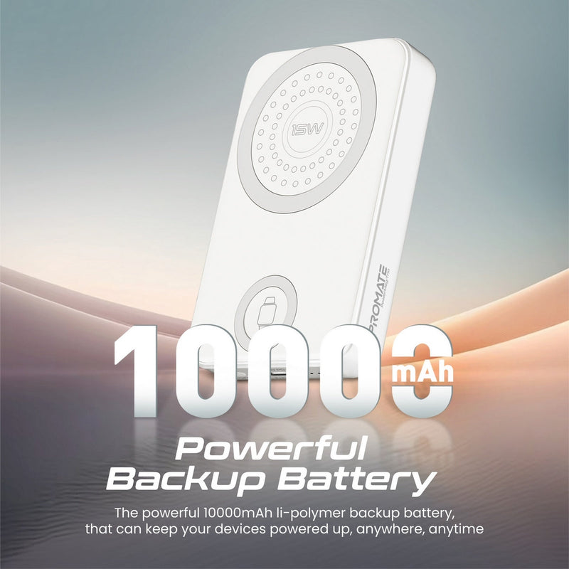 Promate Powermag-Trio 10000MAH Supercharge Magsafe Compatible And Apple Watch Wireless Charging Power Bank