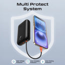 Promate PowerPod-30 30000mAh Compact Power Bank with Built-In USB-C & Lightning Cable (Black)