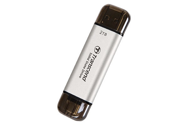 Transcend ESD310S 10GBPS USB Type-C/Type-A Portable SSD (Silver)