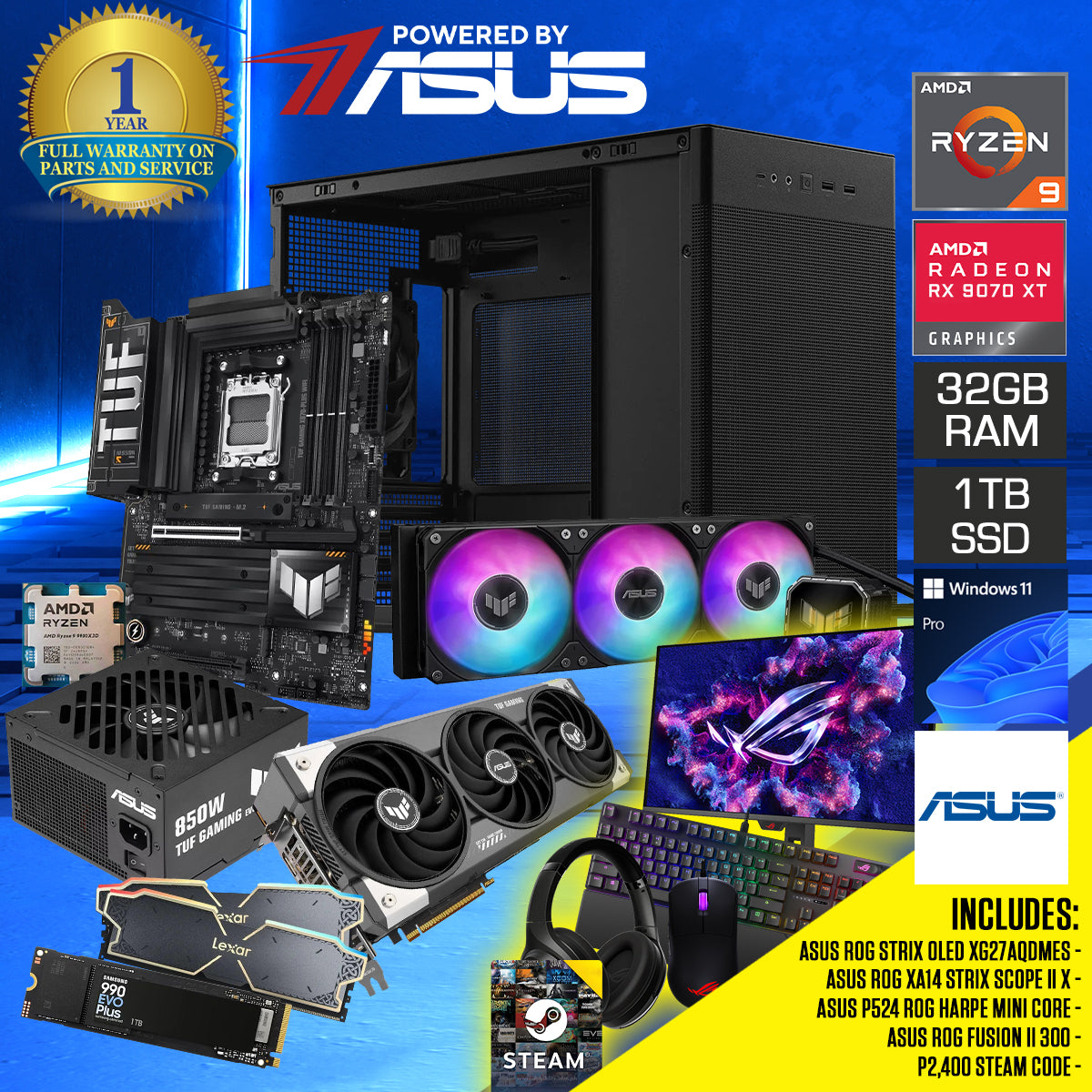 Powered by ASUS: Prime Black Desktop Gaming PC