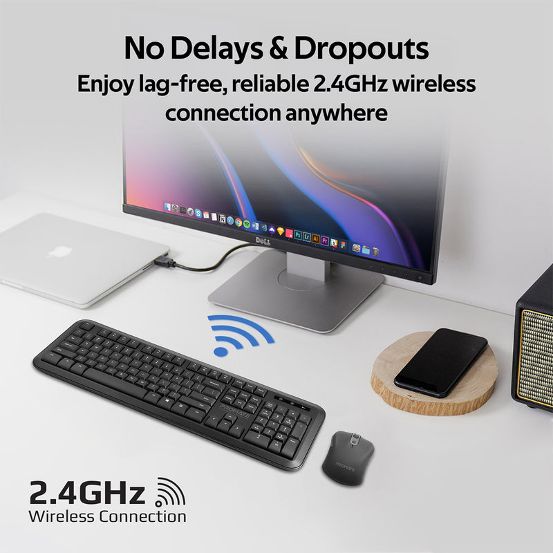 Promate Procombo-6 Dual Interface Full-Size Wireless Keyboard/ Mouse Combo