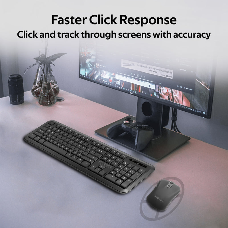 Promate Procombo-6 Dual Interface Full-Size Wireless Keyboard/ Mouse Combo