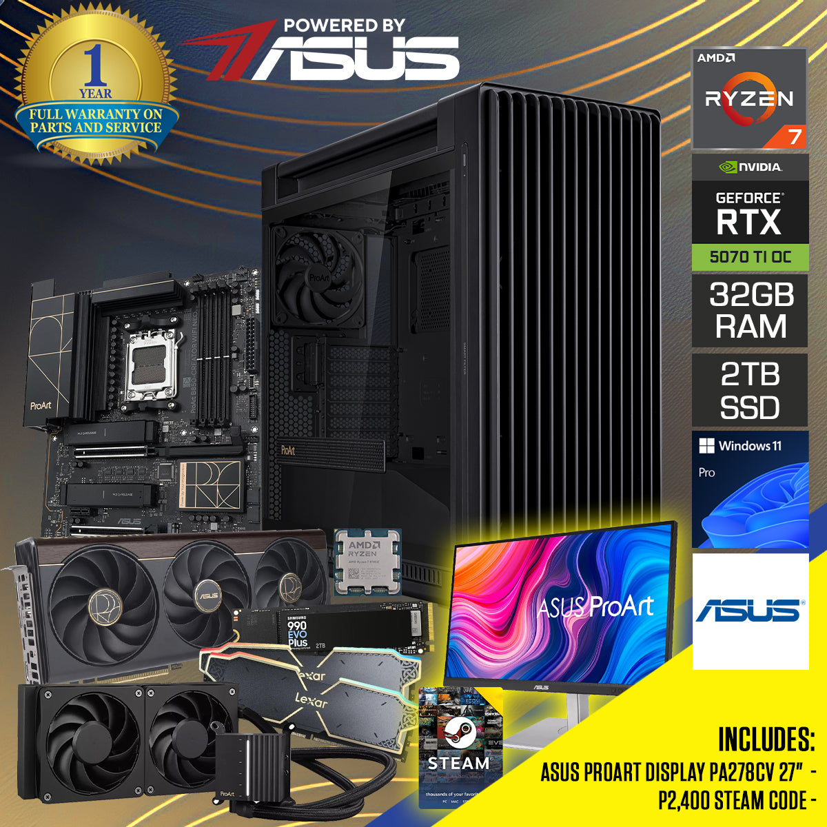 Powered by ASUS: Proart Black Desktop Gaming PC
