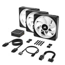 Corsair iCUE Link QX120 RGB 120mm PWM PC Fans Starter Kit With iCUE Link System Hub (Triple Pack)