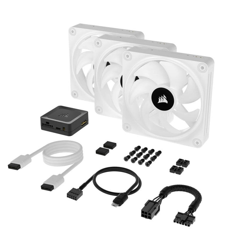 Corsair iCUE Link QX120 RGB 120mm PWM PC Fans Starter Kit With iCUE Link System Hub (Triple Pack)