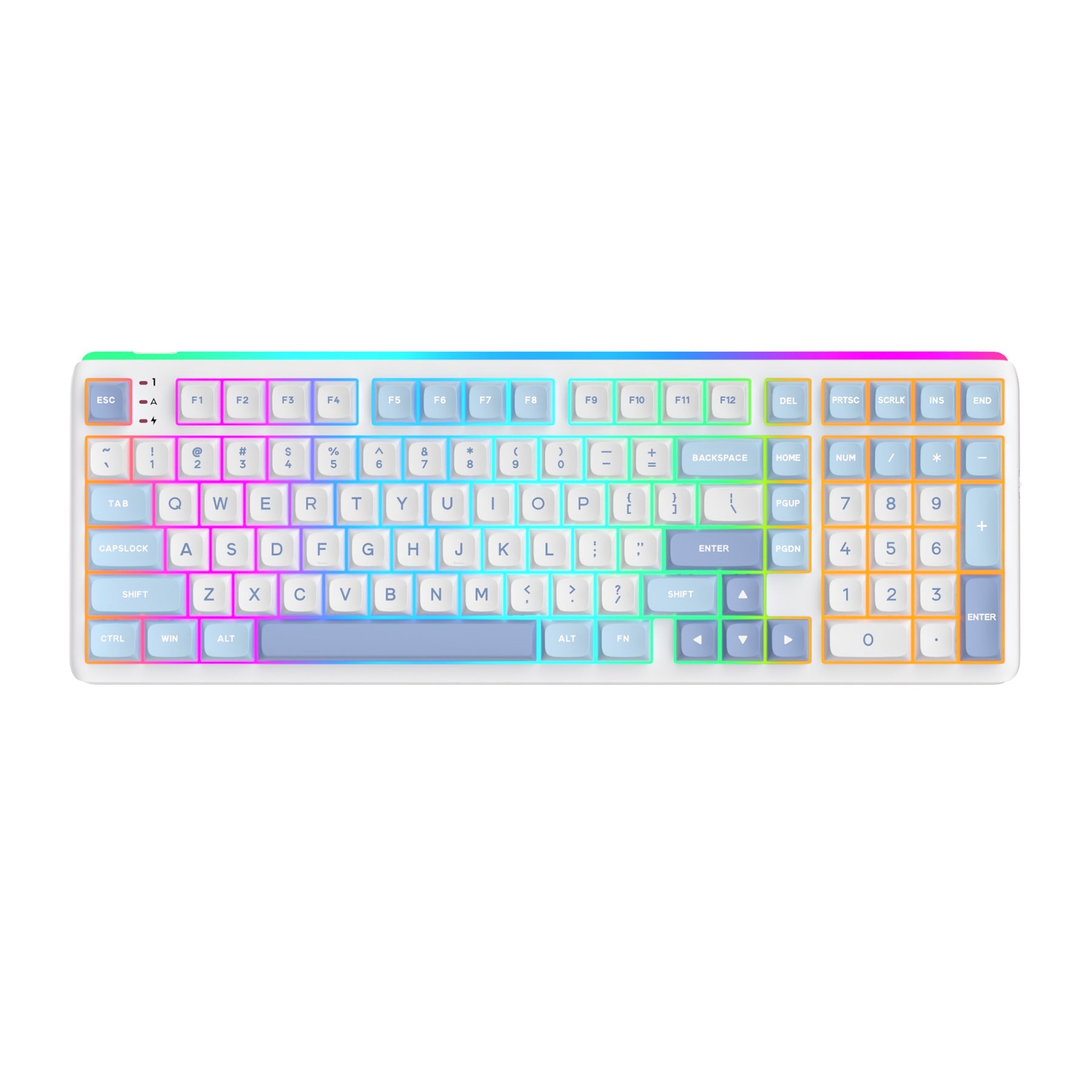 Royal Kludge RK R99 Tri-Mode RGB 101 Keys Hot-Swappable Mechanical Keyboard Rhythm Blue