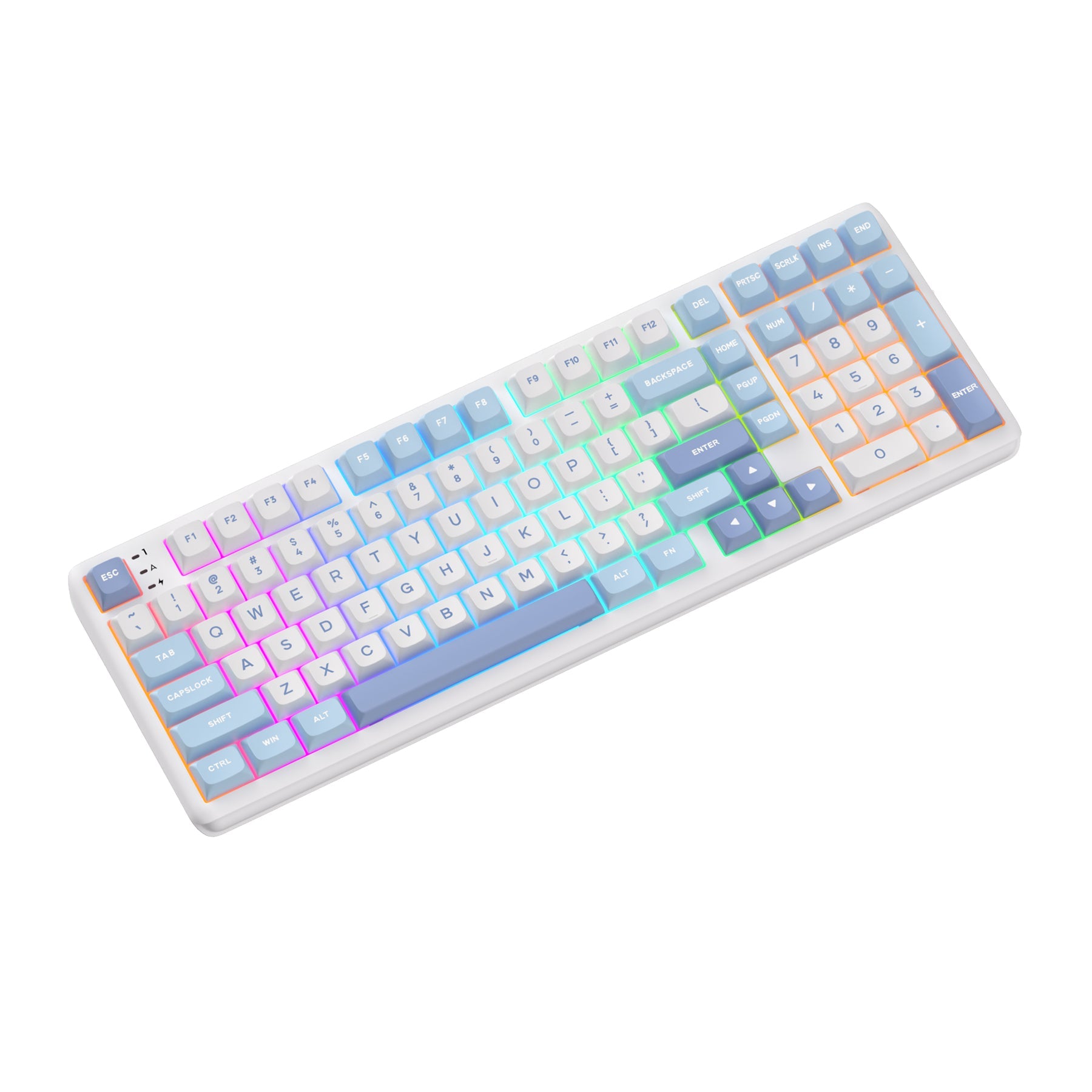 Royal Kludge RK R99 Tri-Mode RGB 101 Keys Hot-Swappable Mechanical Keyboard Rhythm Blue
