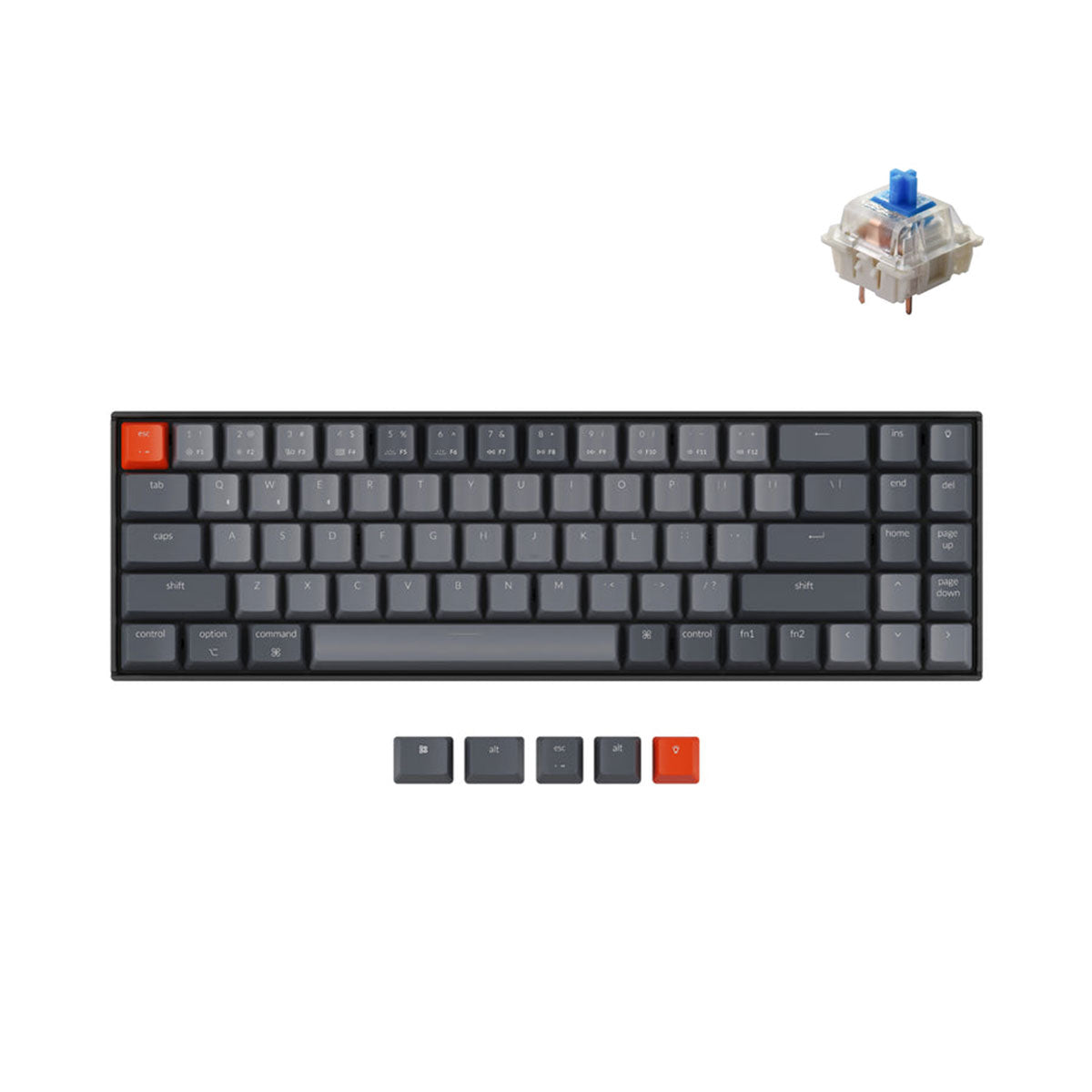 Keychron K14 White Led Backlight Hot-Swappable Wireless Mechanical Keyboard (Blue Switch) (K14G2)