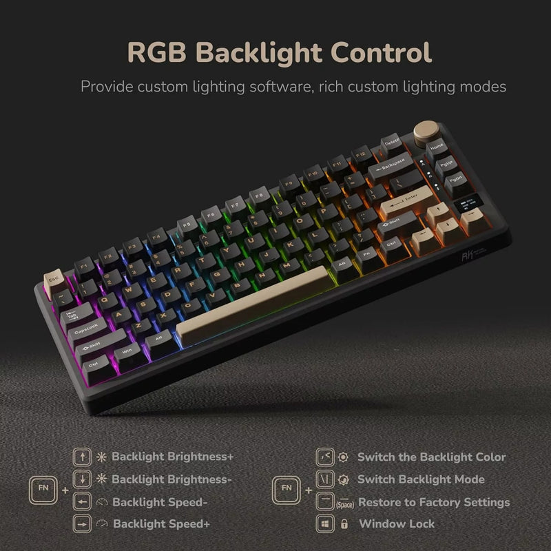 Royal Kludge RK-M75 Tri-Mode RGB 81 Keys Hot-Swappable Mechanical Keyboard Phantom