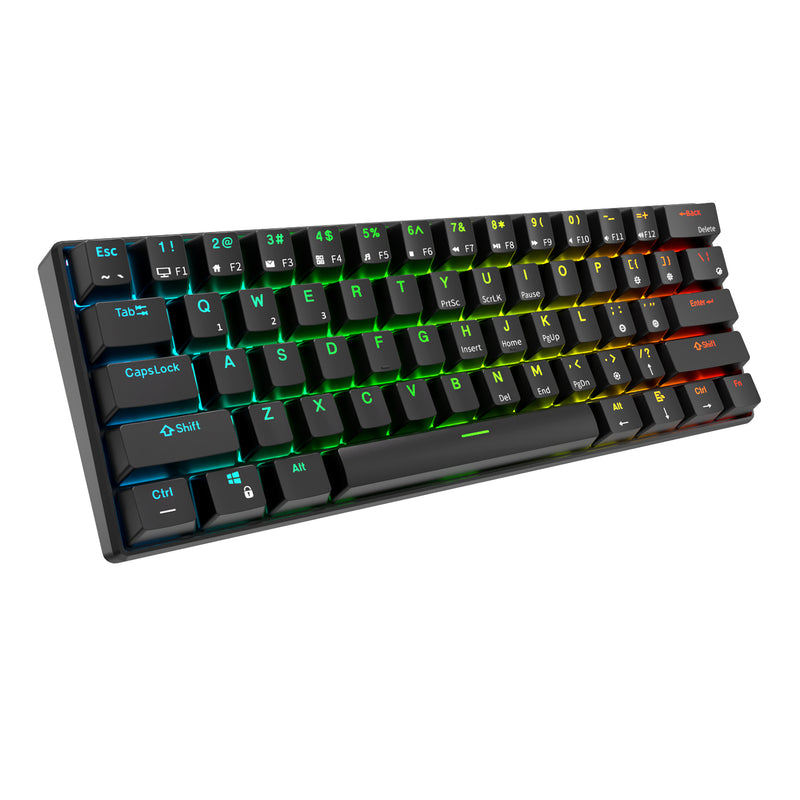 Royal Kludge RK61 Tri-Mode RGB 61 Keys Hot Swappable Mechanical Keyboard Black