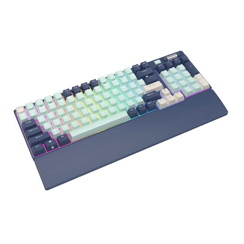 Royal Kludge RK96 Tri-Mode RGB 96 Keys Hot Swappable Mechanical Keyboard Forest Blue