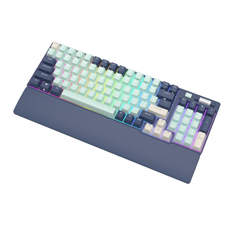 Royal Kludge RK96 Tri-Mode RGB 96 Keys Hot Swappable Mechanical Keyboard Forest Blue