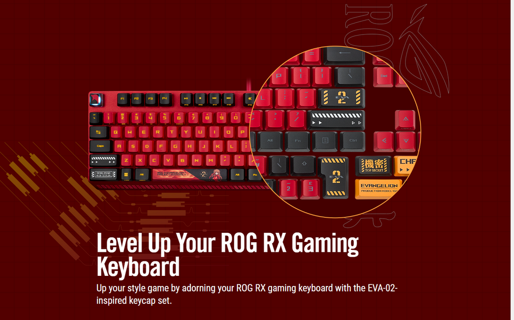 Rog Scope Rx Eva O2 Keyboard Asus ROG Keycap Set For RX EVA-02 Edition