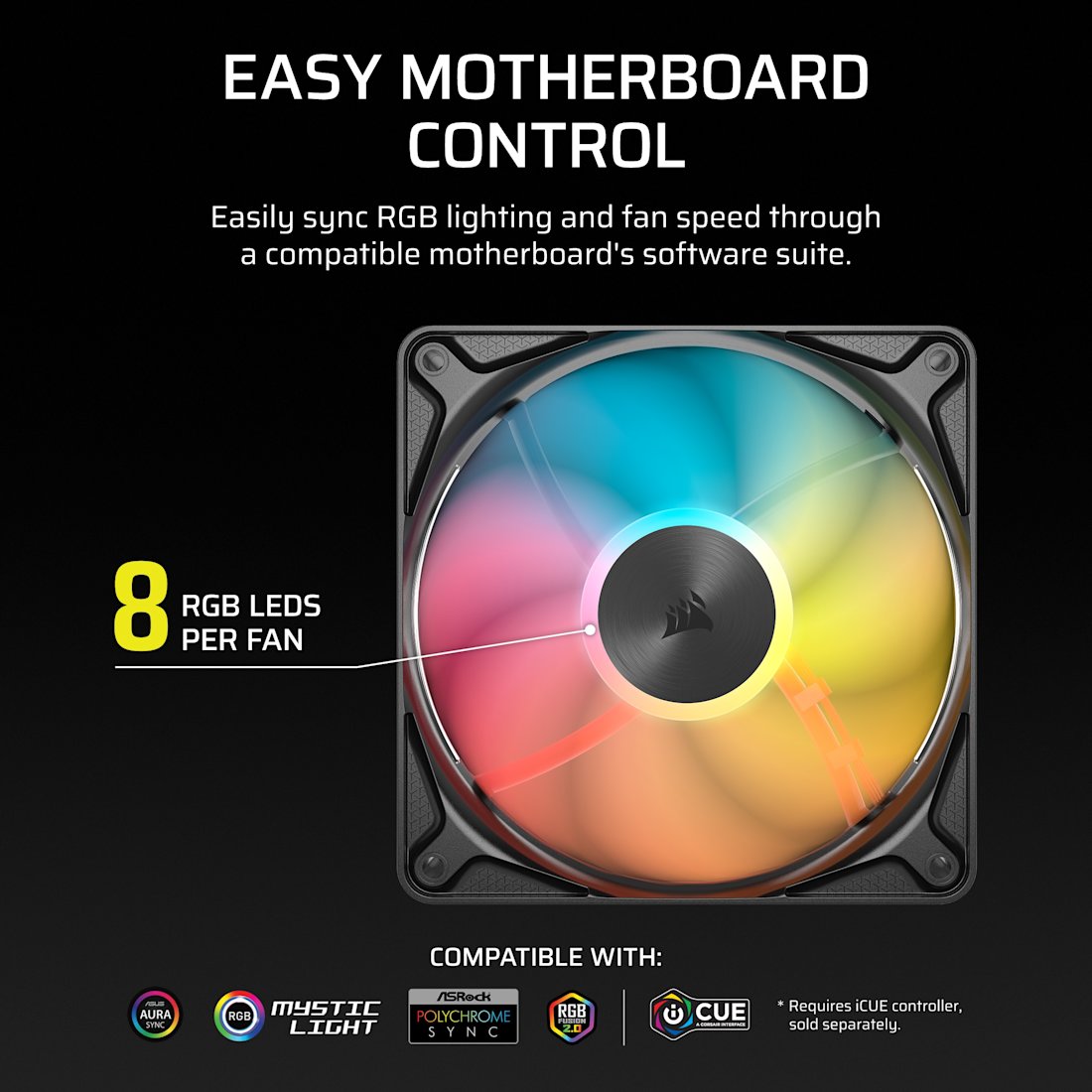 Corsair RS120 II ARGB 120mm High-Performance PWM Fan (Single Pack)