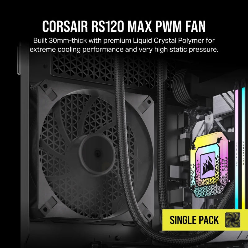 Corsair iCUE LINK RS120 MAX 120MM PWM Tripple Fan Thick (Black)