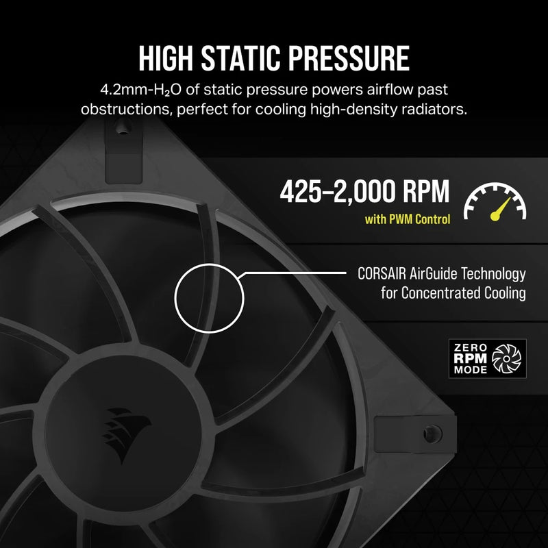 Corsair iCUE LINK RS120 MAX 120MM PWM Tripple Fan Thick (Black)