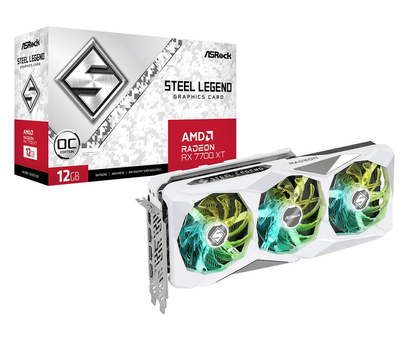 ASRock AMD Radeon RX 7700 XT Steel Legend 12GB OC Graphics Card