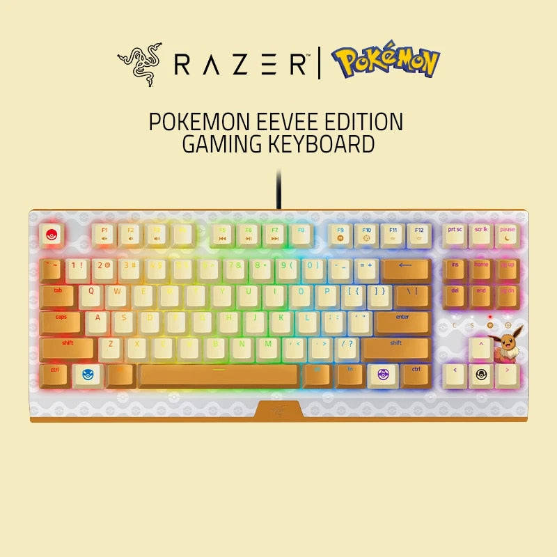 Razer X Pokemon Eevee V3 Blackwidow Tenkeyless Wired Gaming Mechanical ...
