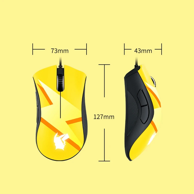Razer X Pokemon Pikachu Limited Edition Deathadder Gaming Mouse + Mouse Mat Bundle