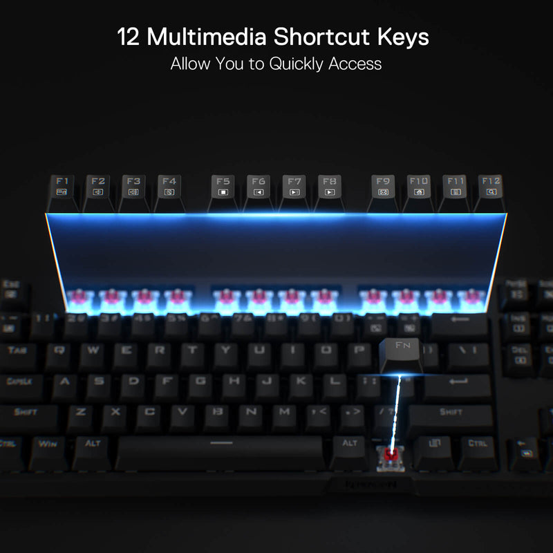 Redragon Argo Full-Size Hot-Swappable RGB Wired Mechanical Gaming Keyboard (Dust-Proof Red Switch)