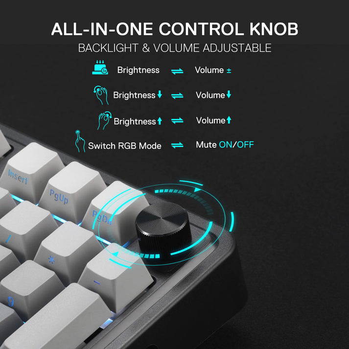 Redragon Eisa Pro 3 Modes 98-Key Hot-Swappable RGB Mechanical Keyboard - Gradient Gray | DataBlitz