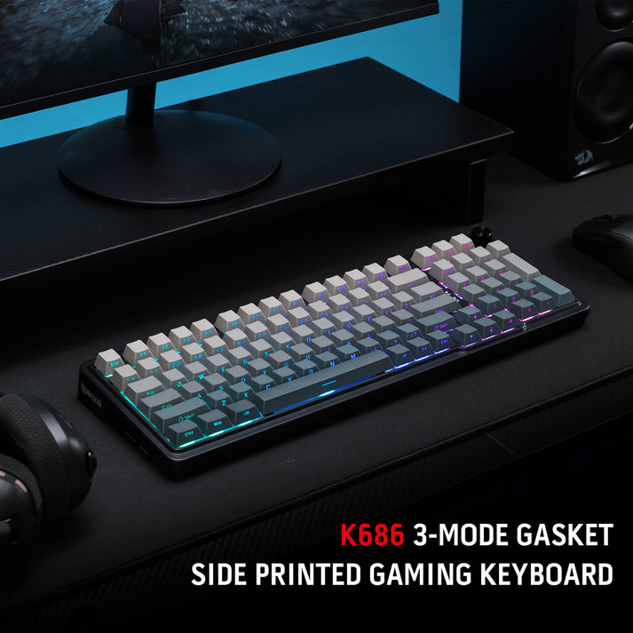 Redragon Eisa Pro 3 Modes 98-Key Hot-Swappable RGB Mechanical Keyboard - Gradient Gray | DataBlitz